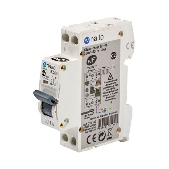 Disjoncteur à vis 2A - 1P+N - 3kA NF NALTO