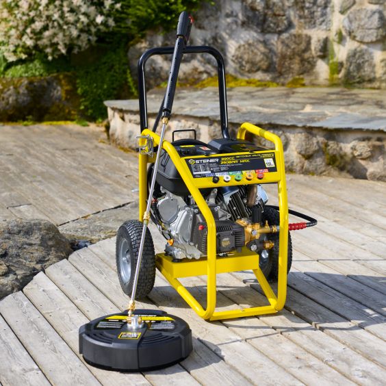 Brosse rotative de sol 15" + rallonge 30cm à connexion rapide ¼’ pour nettoyeur haute pression STEINER ref.216004 et ref.216005