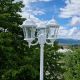Lampadaire Extérieur 3 Têtes 3x100W E27 Fonte Blanc ADELA