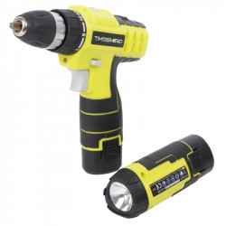 Perceuse-visseuse sans fil 10.8V 1.3Ah Li-ion + 2 batteries + chargeur + Lampe torche