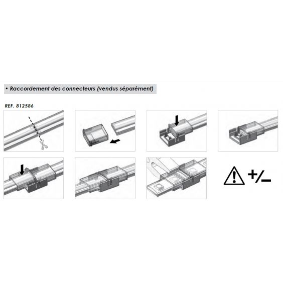 Connecteur droit pour Ruban Led COB 24V IP65 10mm réf 812585