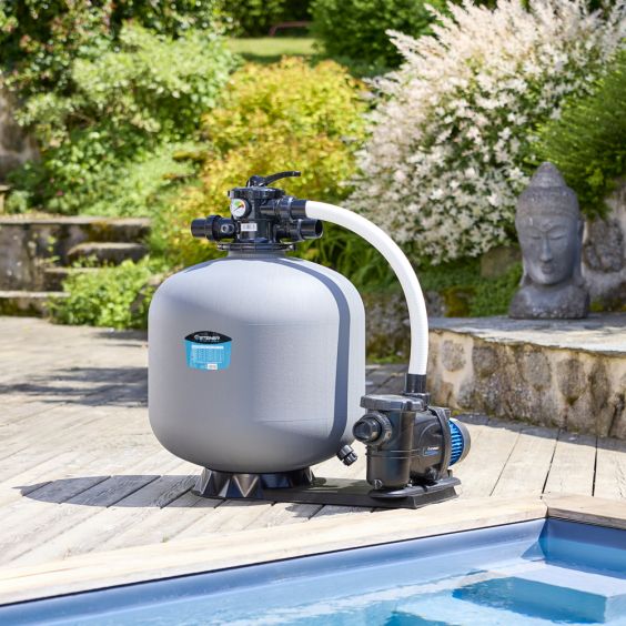 Groupe de filtration 1.5CV 22m³/h Ø635mm vanne Top 6 voies STEINER