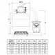 Groupe de filtration 1.5CV 22m³/h Ø635mm vanne Top 6 voies + Verre filtrant 0,5-1,0mm 5x25 Kg