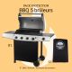 Barbecue Gaz 5 Brûleurs Plancha/Grille + Housse de Protection Imperméable