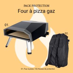 Four à pizza gaz ROSTER + housse + pelle à pizza